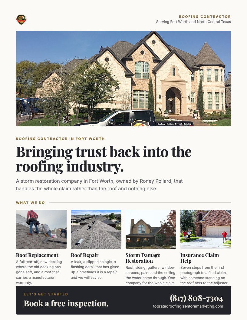 A one-page flyer preview